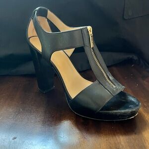 Michael Kors Black Heels with Gold Zipper